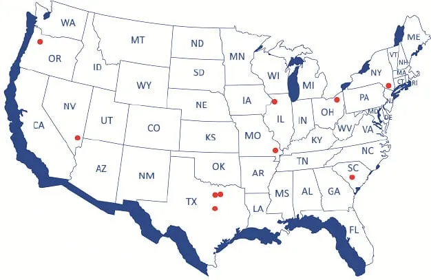 Shipping US Map